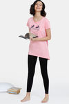 Zivame Autumn Leaves Knit Cotton Top - Pink Icing — thumbnail 4